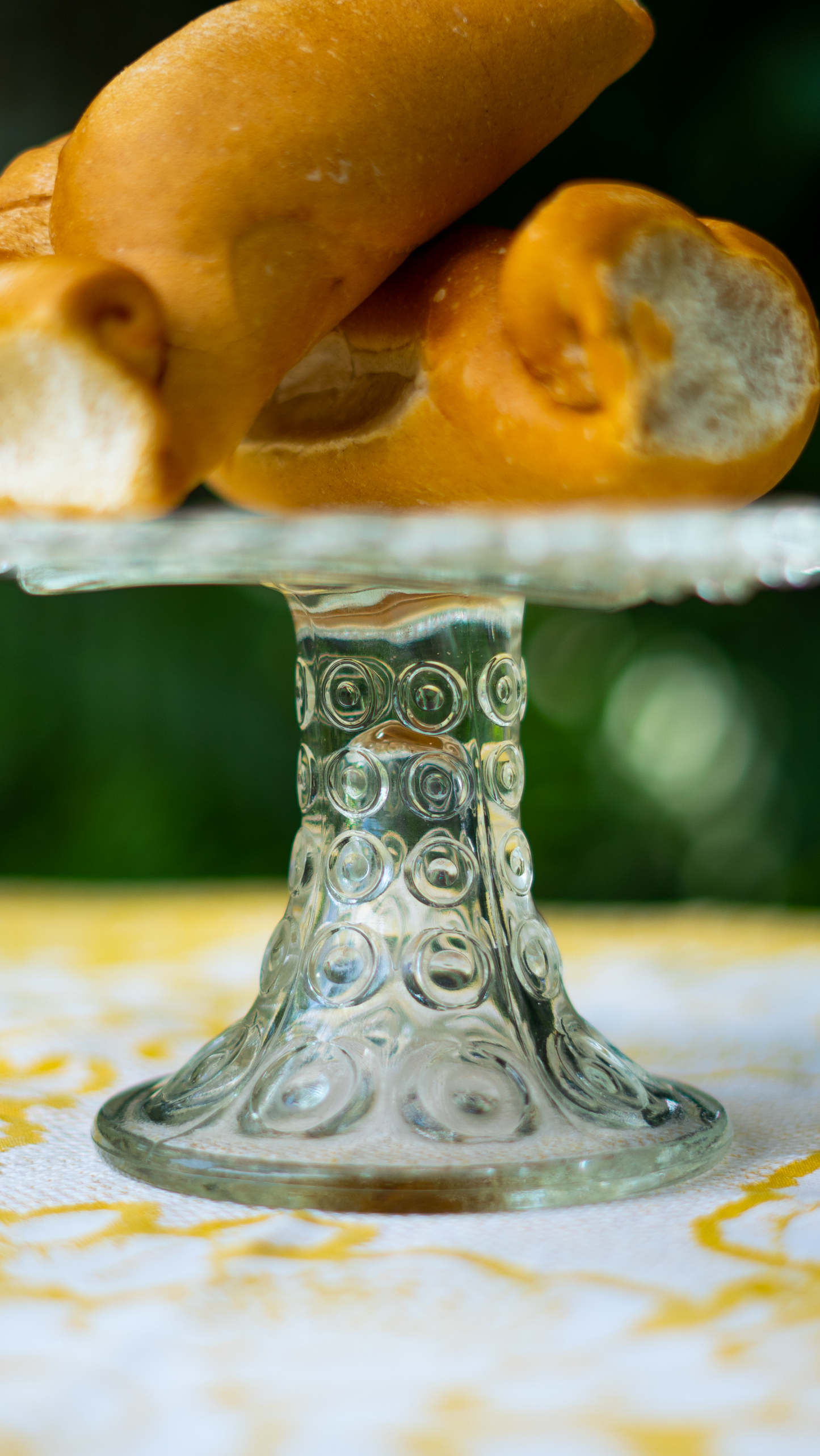 Vintage Glass Square Pedestal