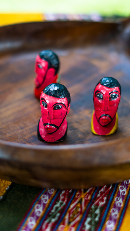Mid-century Wooden Bowl with Trio