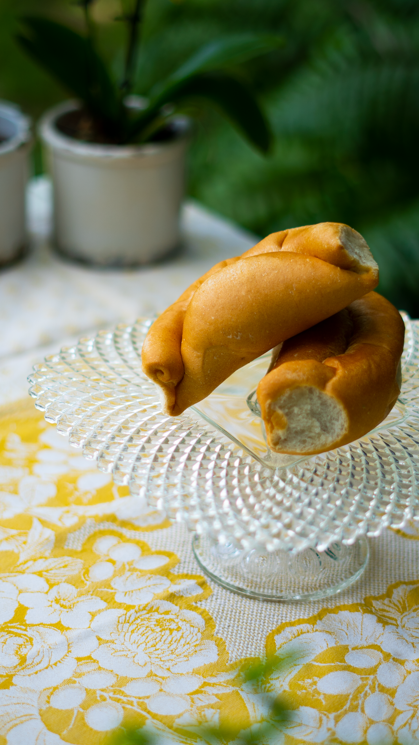 Vintage Glass Square Pedestal