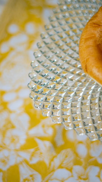 Vintage Glass Square Pedestal