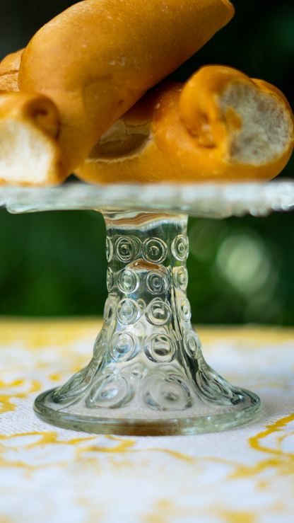 Vintage Glass Square Pedestal