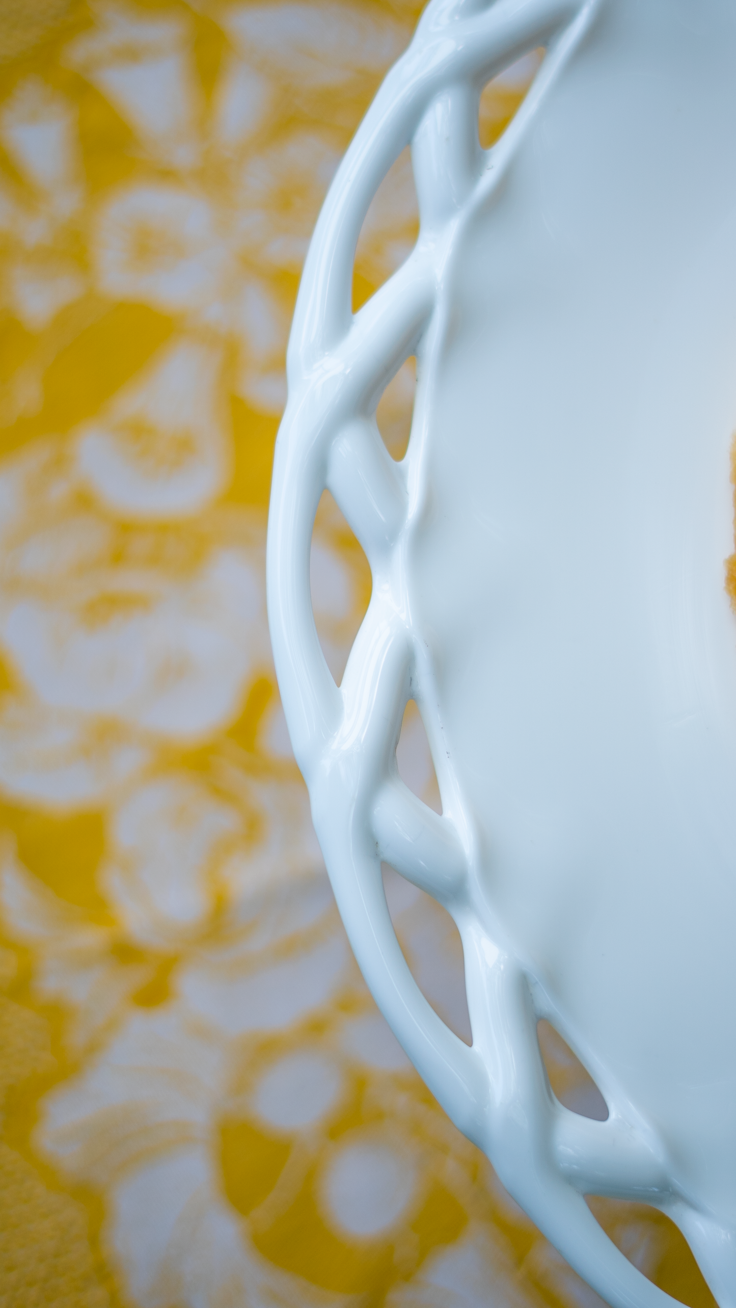 Milk Glass Latticed Cake Pedestal