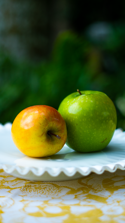 Vintage Fluted Milk Glass Pedestal