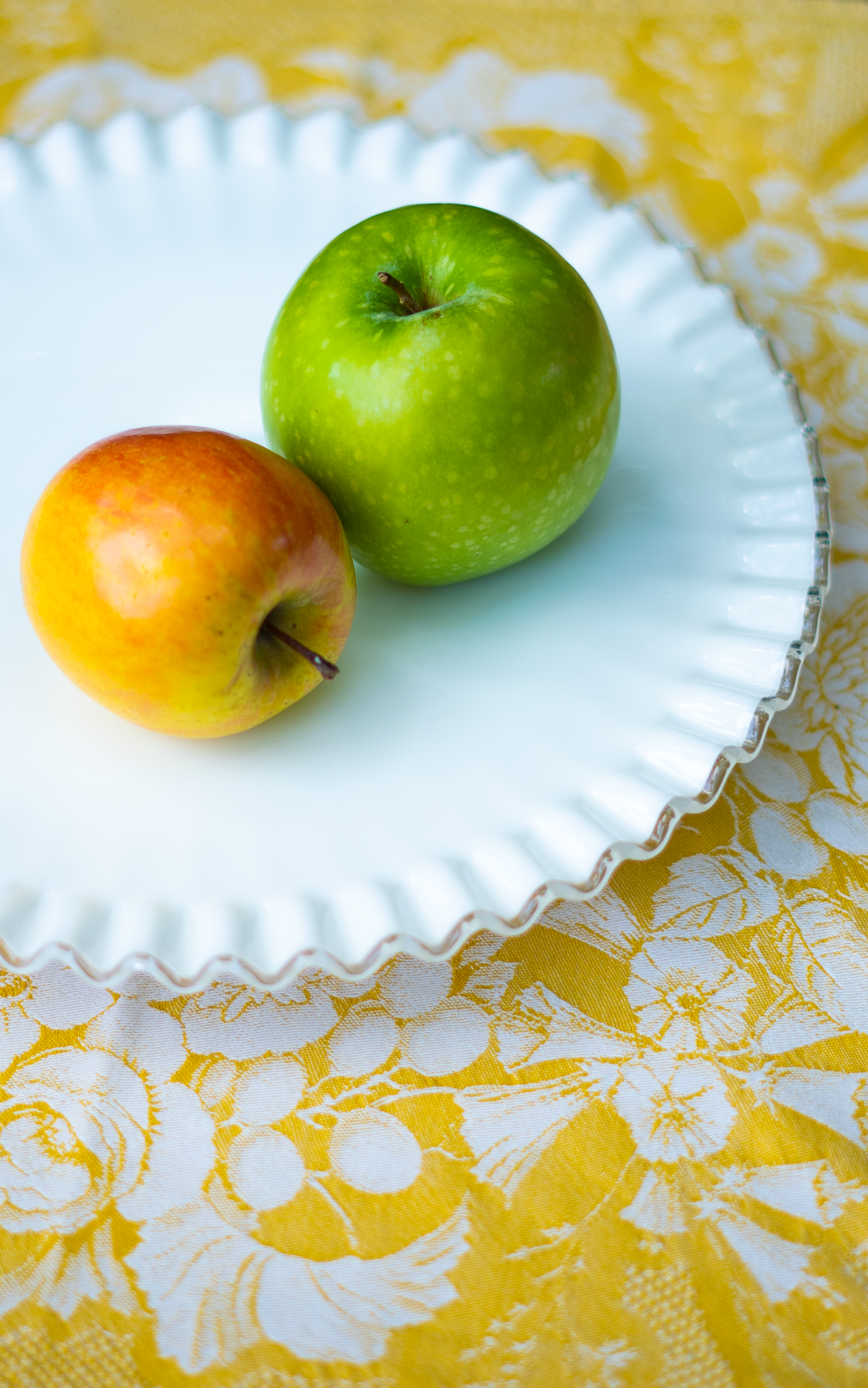 Vintage Fluted Milk Glass Pedestal