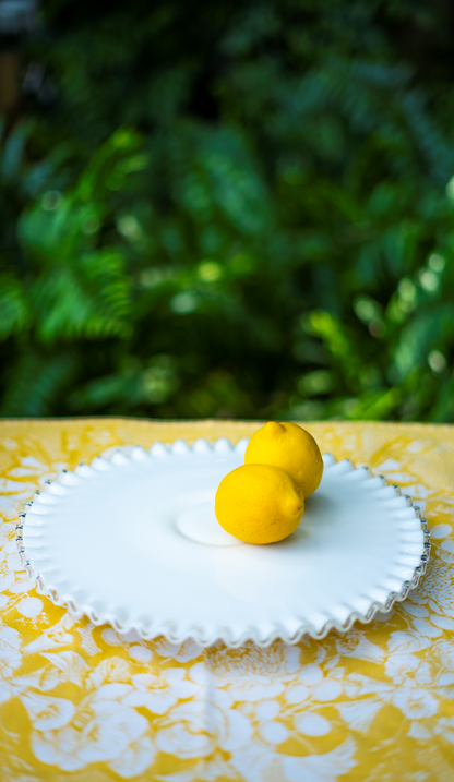 Vintage Fluted Milk Glass Pedestal