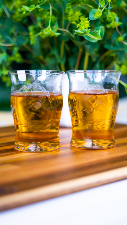 Flower Etched glasses (set)